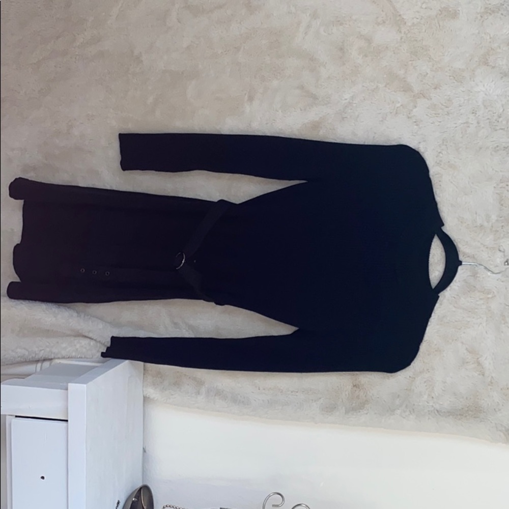Black thin sweater dress